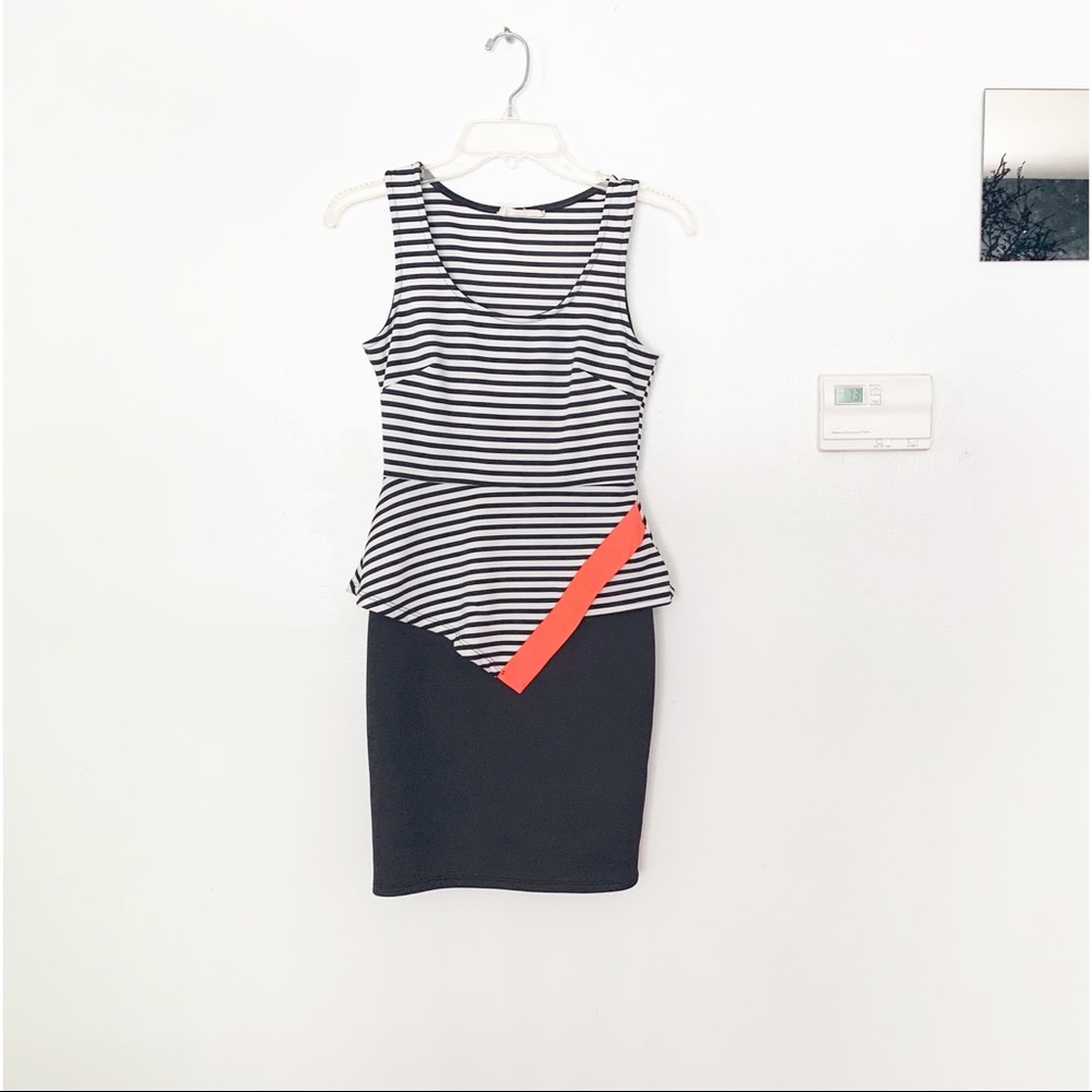 Dear Clover Black White Striped Dress Size Small